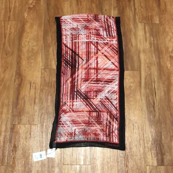 Calvin Klein Silk Chiffon Scarf in Rose Quartz - Picture 3 of 8